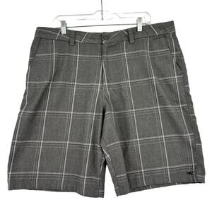 O'Neill Men's Shorts Flat Front Gray Plaid Dressy or Casual Size 40